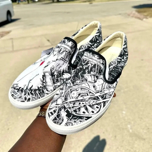 Bucket feet The Old 98 Print Slip On 2015 Holiday Collection Sneaker Women Sz 11 - Picture 11 of 11